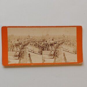 ANTIQUE STEREOGRAPH CARD Paris, France from Above Scene